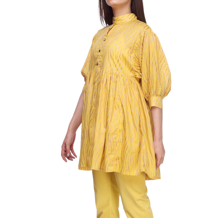 Yellow Color Jacquard Shirt PS2282