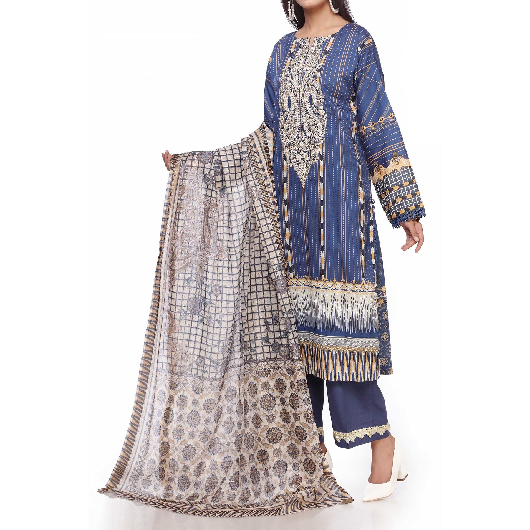 2PC- Unstitched Digital Printed Lawn Shirt With Dupatta PS2452