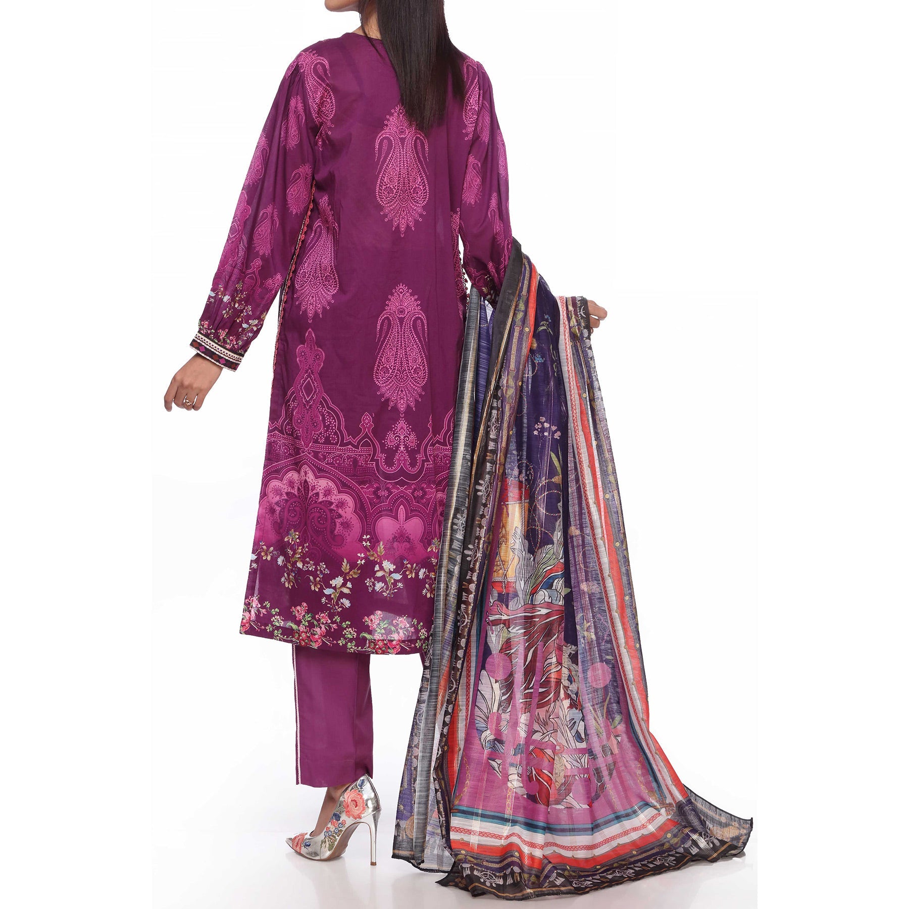 3PC- Unstitched Digital Printed Lawn Suit PS2453