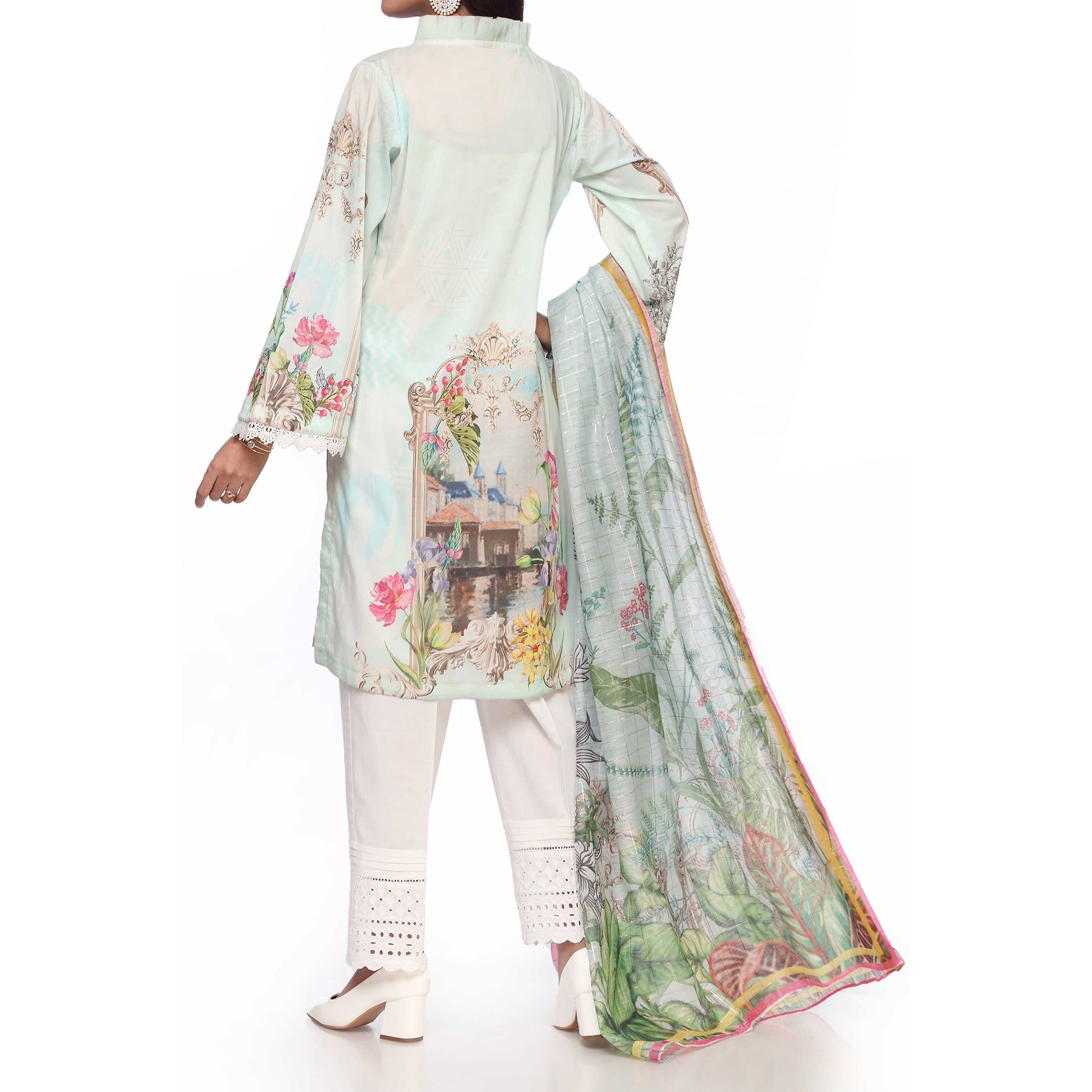 2PC- Unstitched Digital Printed Lawn Shirt With Dupatta PS2456