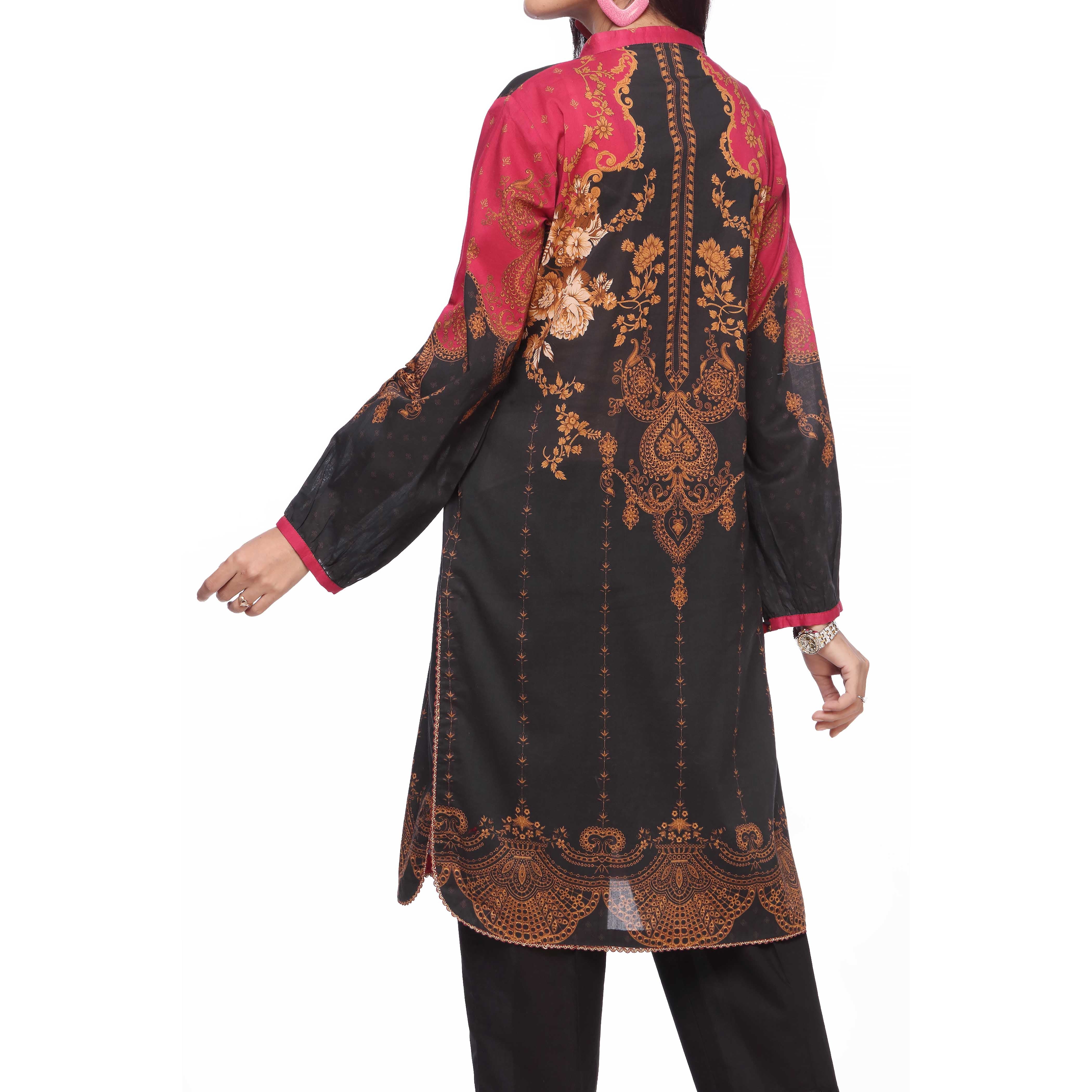 Black Digital Printed Lawn Embroidered Shirt PS2375