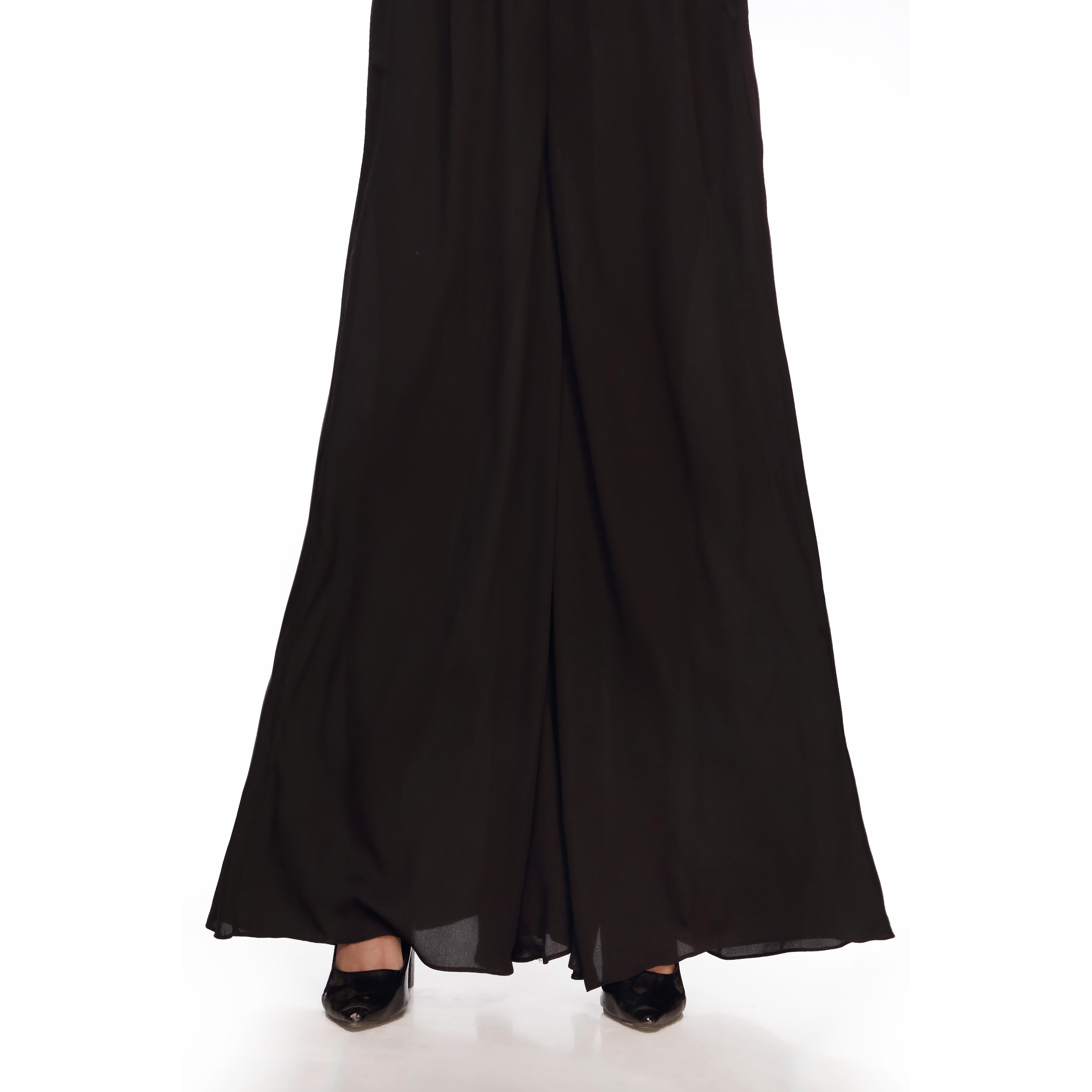 Black Georgette Chiffon Plazo PS2532