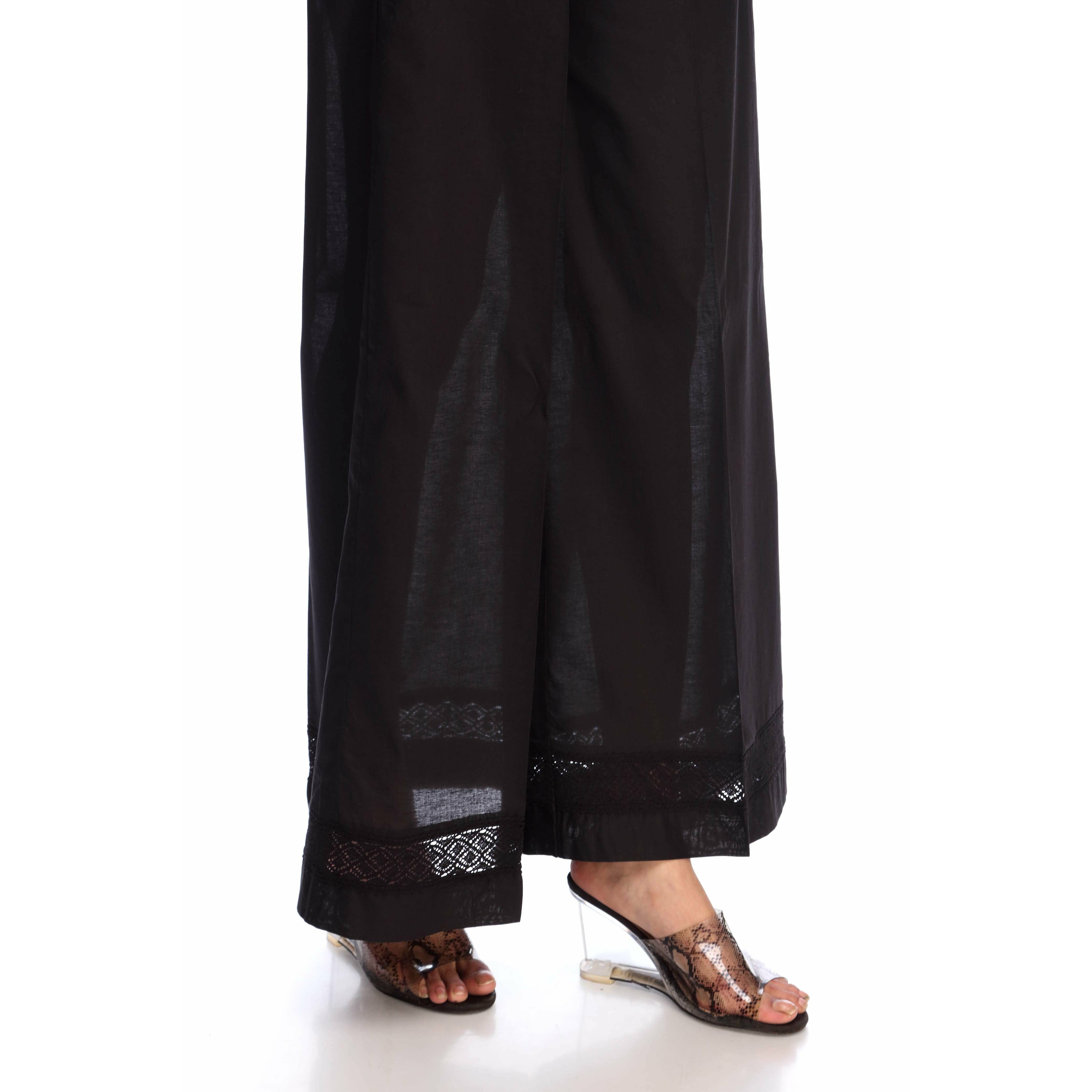 Black Color Straight Fit Cambric Trouser PS2537