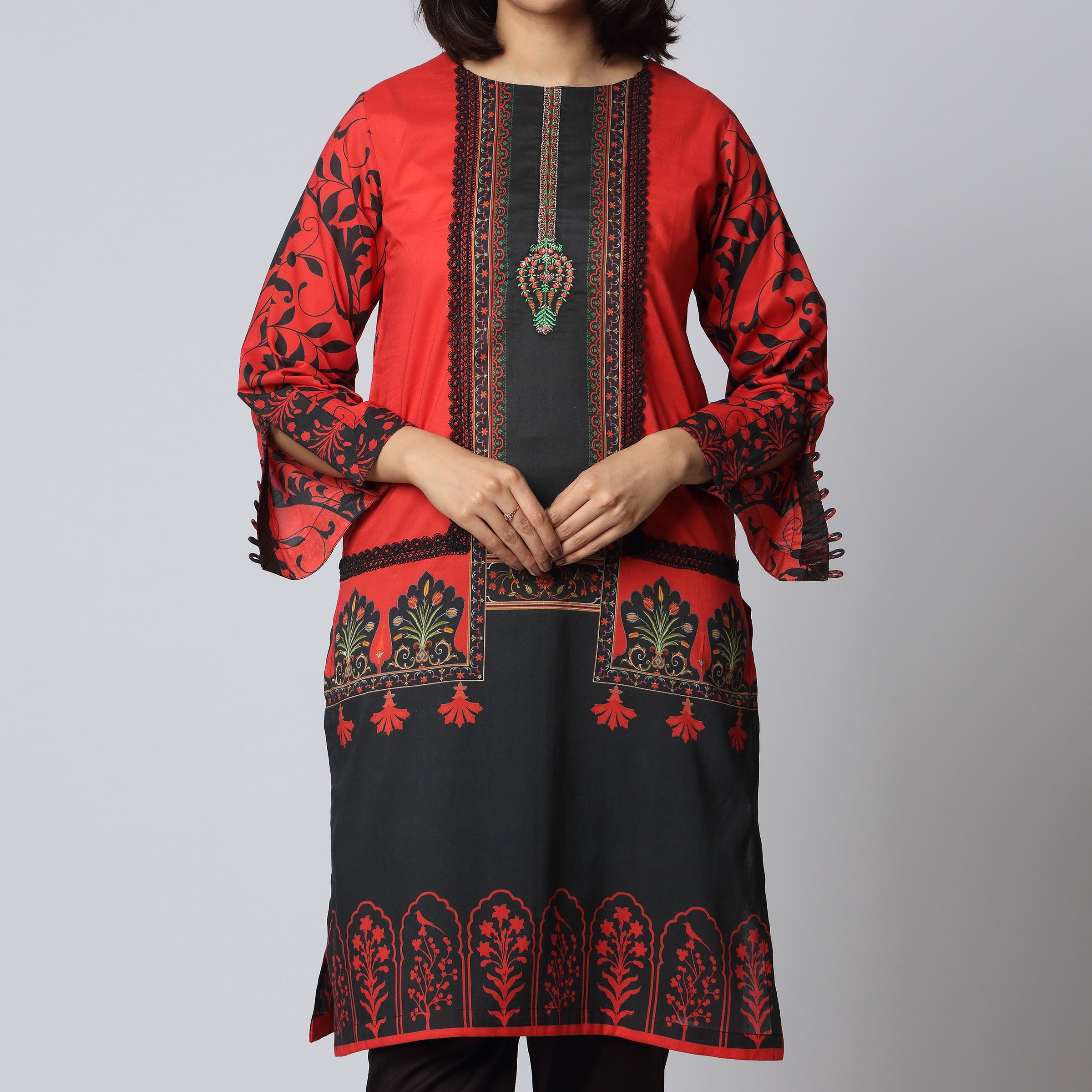 1PC- Digital Printed Lawn Embroidered Shirt PS3130