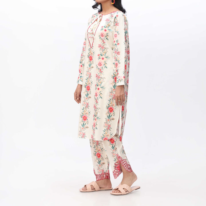 2PC- Printed & Embroidered Cambric Shirt &Trouser PS3331