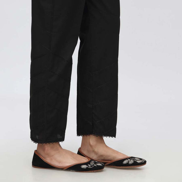 Black Laced Cambric Slim Fit Trouser PS3567