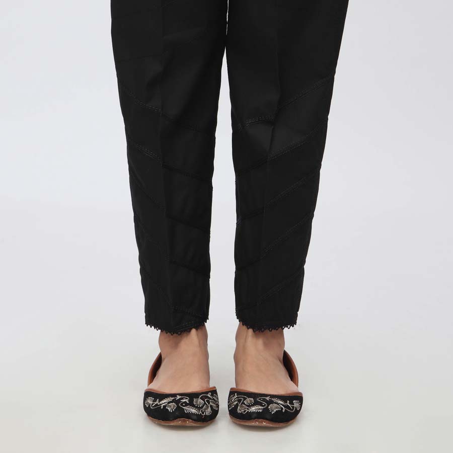 Black Laced Cambric Slim Fit Trouser PS3567