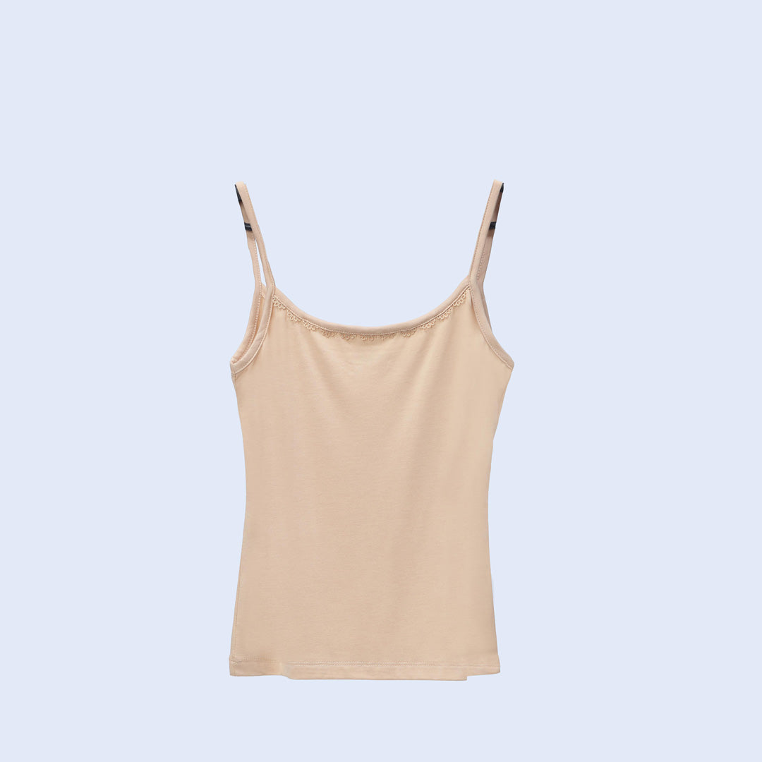 Khaki Laced Tank Top PS4020