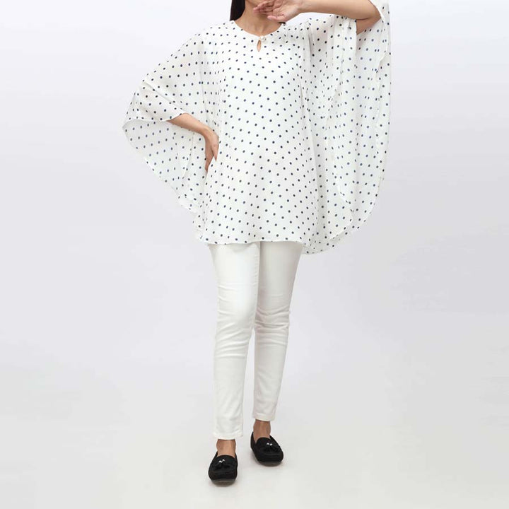 1PC- Printed Polka- Dot Grip Silk Top PS4063