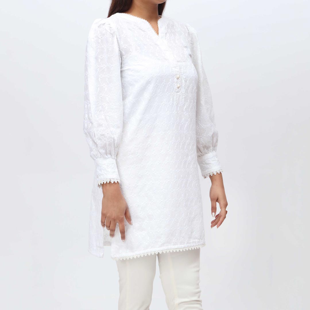 1PC- Embroidered Chicken Kari Shirt PS4077