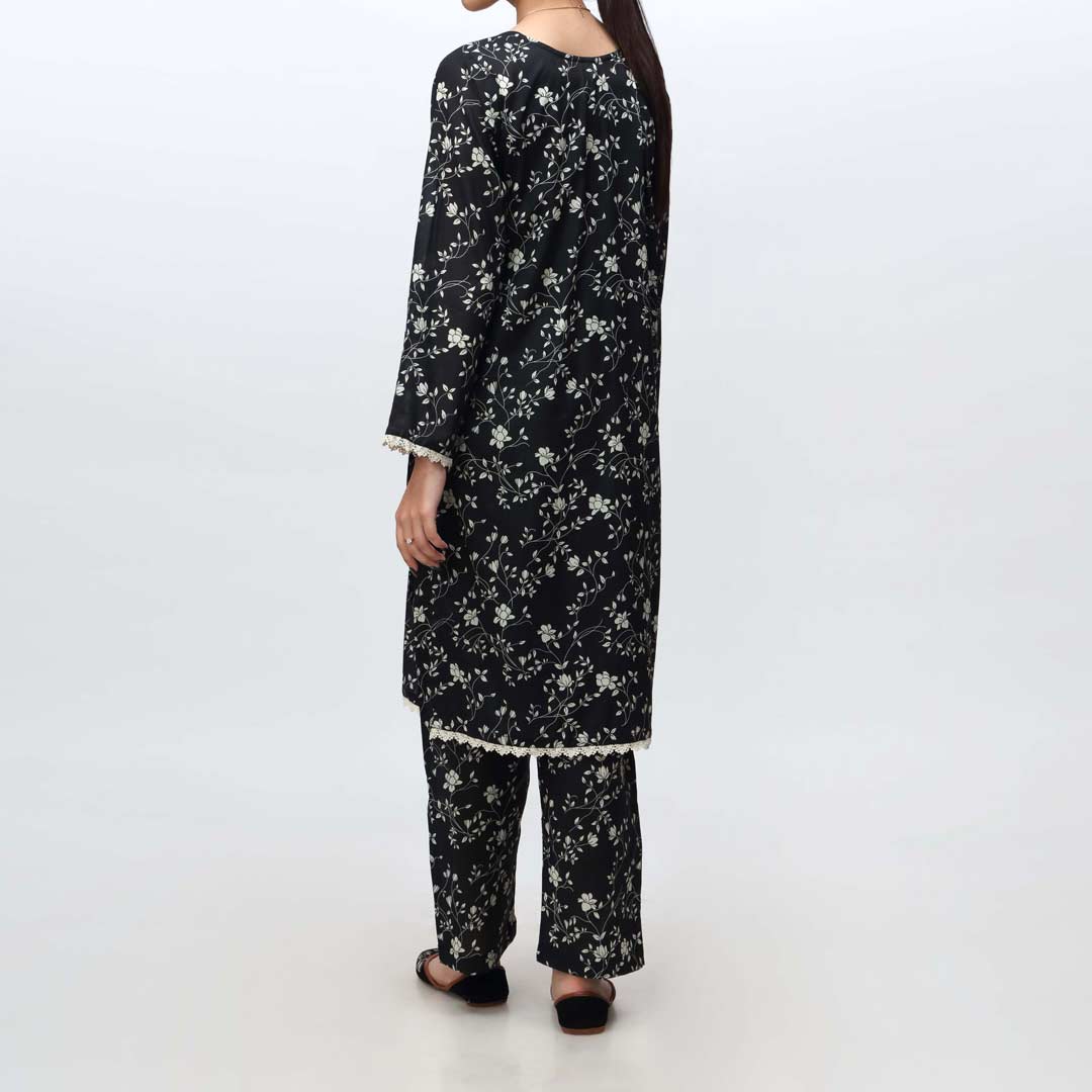 Black 2PC- Printed Cambric Suit PS4213