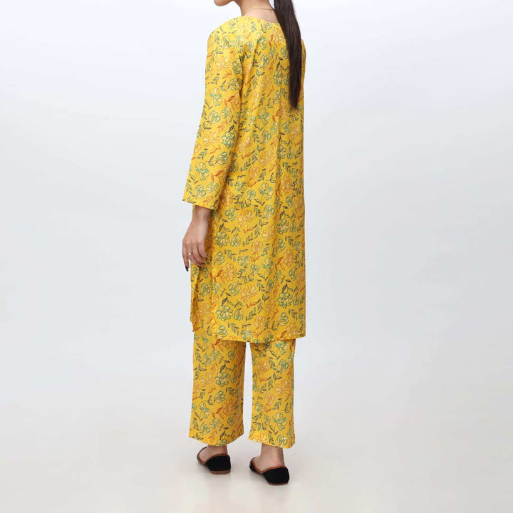 Yellow 2PC- Printed Cambric Suit PS4214