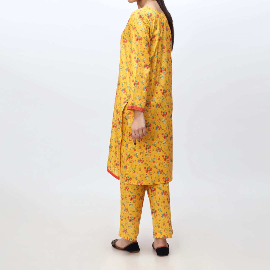 Mustard 2PC- Printed Cambric Suit PS4215