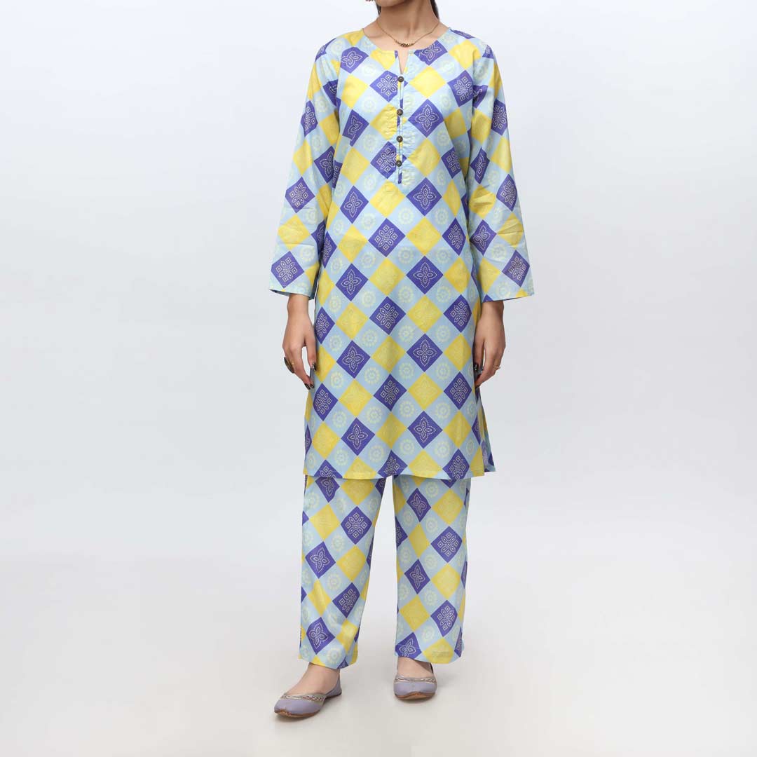 Sky Blue 2PC- Printed Cambric Suit PS4216