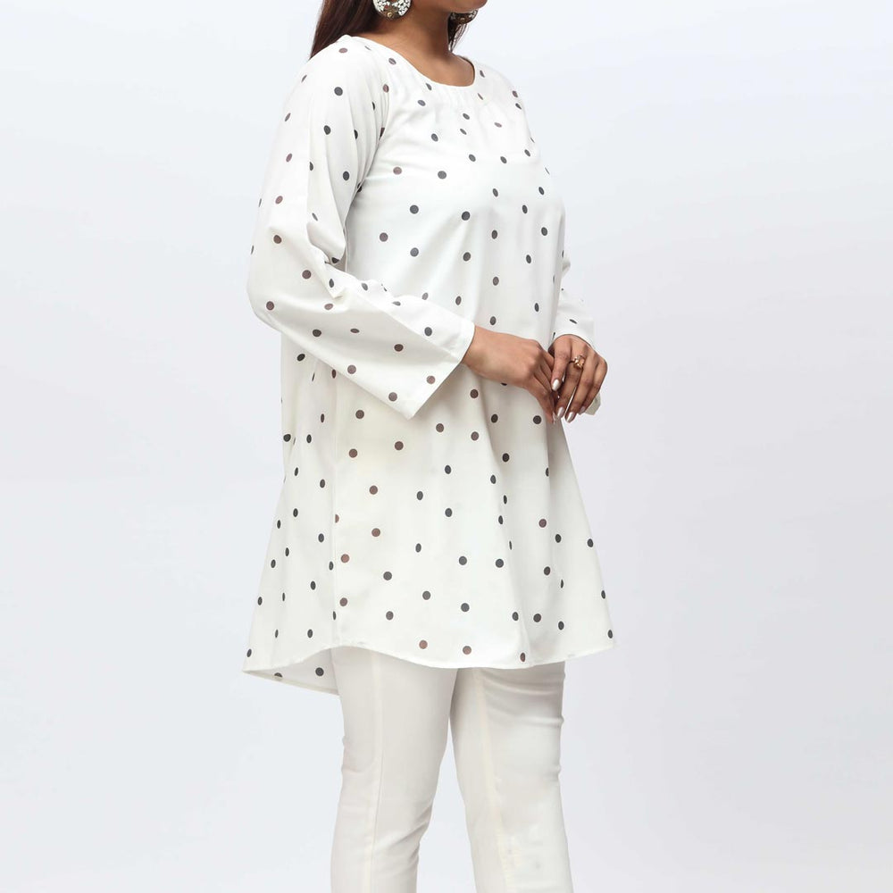 1PC- Printed Polka Dot Georget Top PS4299