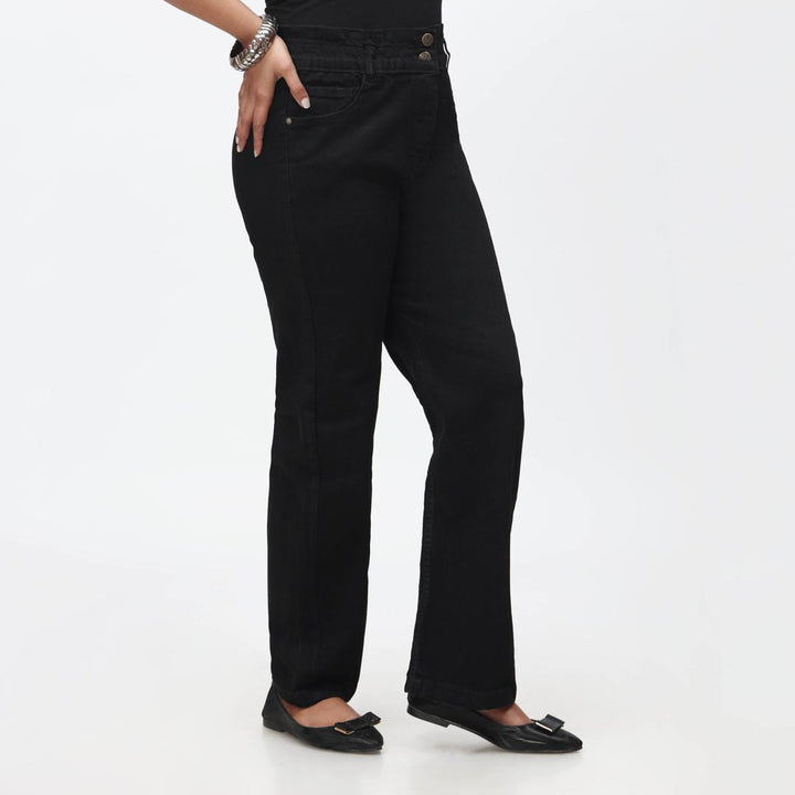 Black Mom Fit Denim Pant PS4529