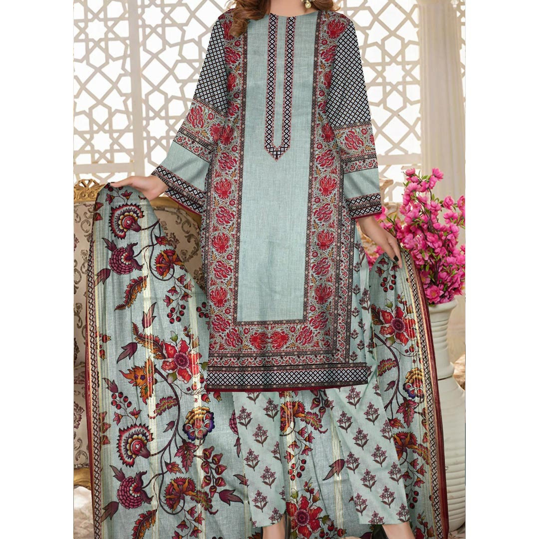 3PC- Unstitched Digital Printed Lawn Suit PS4612