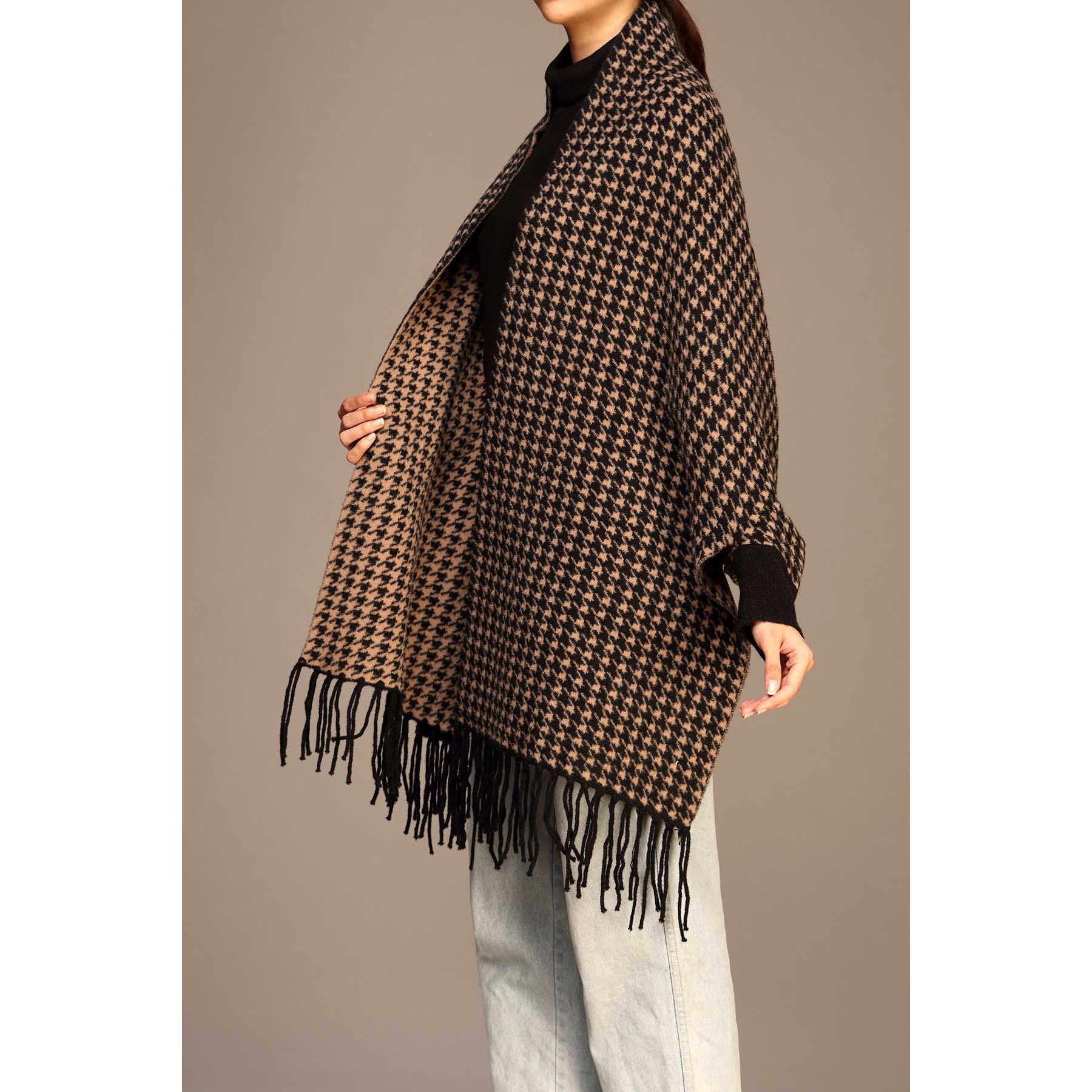 Brown Winter Cape Shawl PW1827