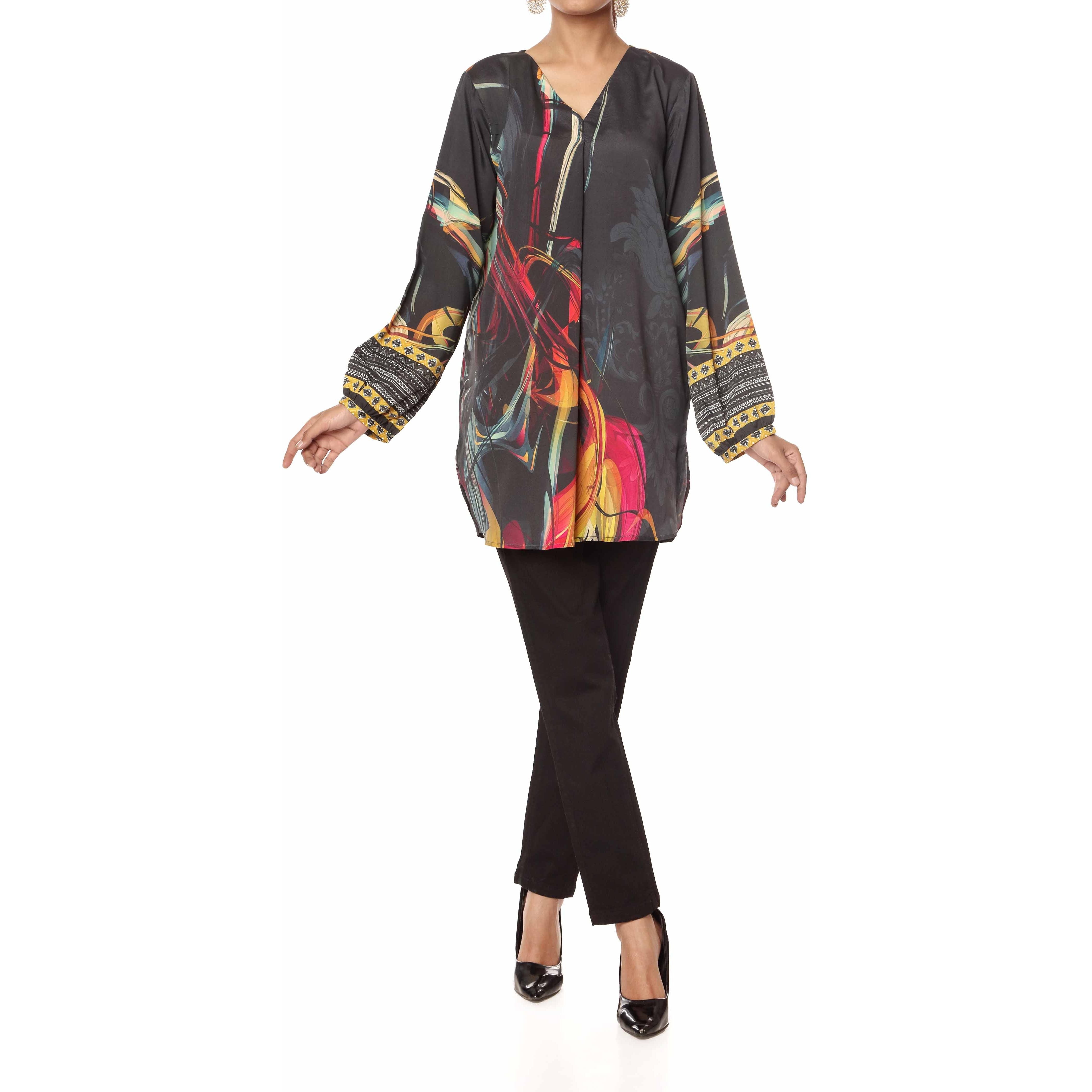 1PC- Printed Grip Silk Shirt PW2125
