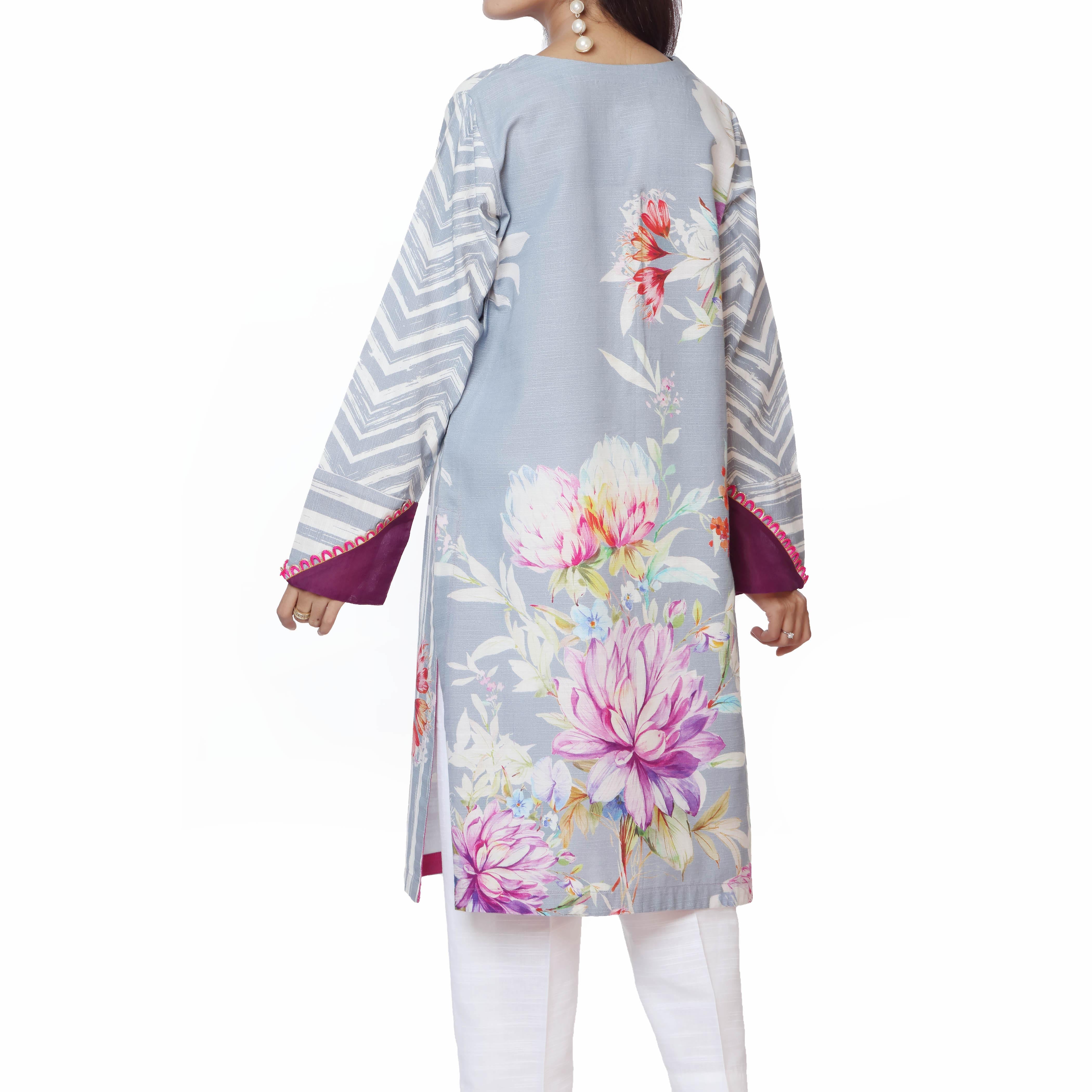 1PC- Digital Printed Khaddar Shirt PW2211