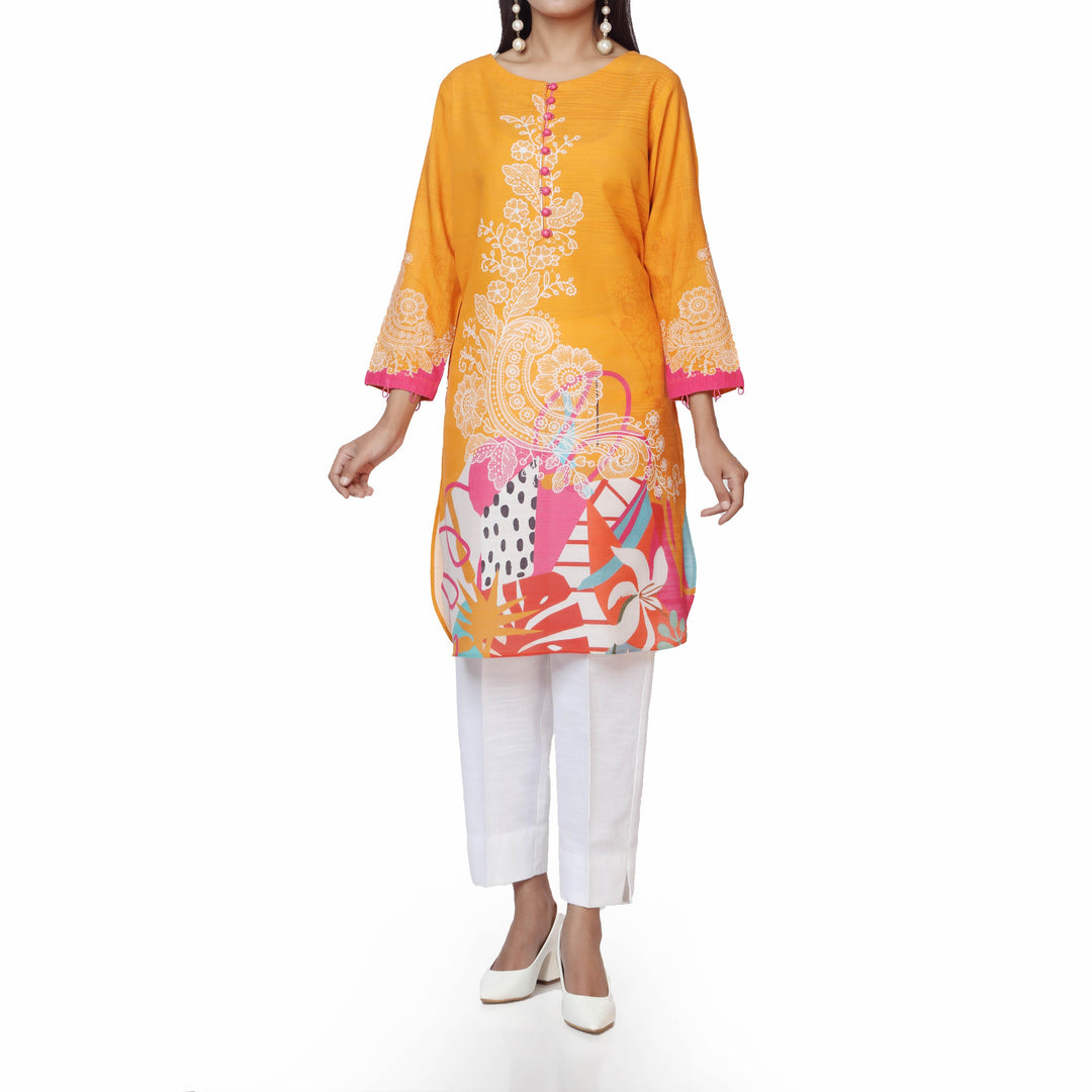 1PC- Digital Printed Khaddar Shirt PW2415