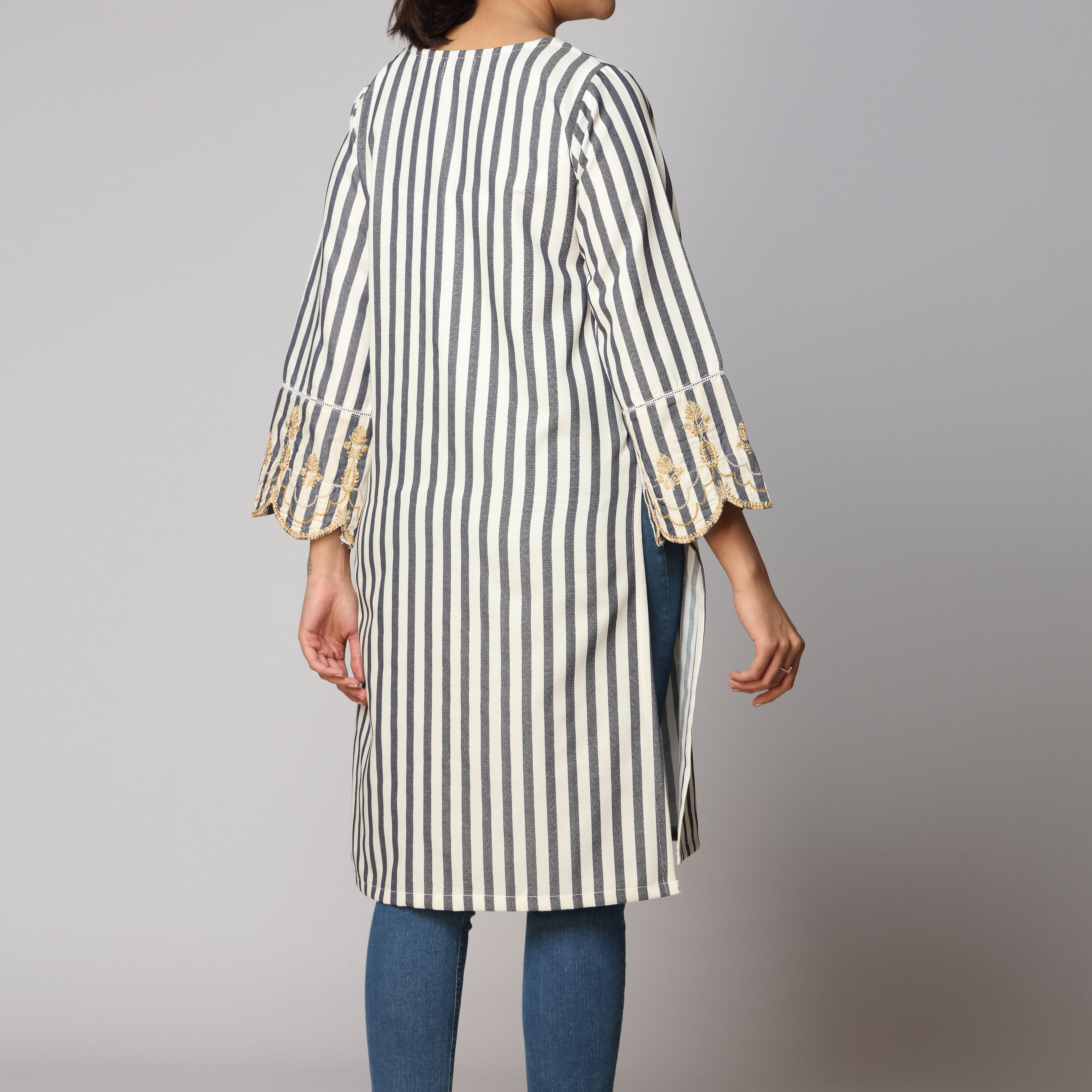 1PC- Flannel Stripe Shirt   PW2282