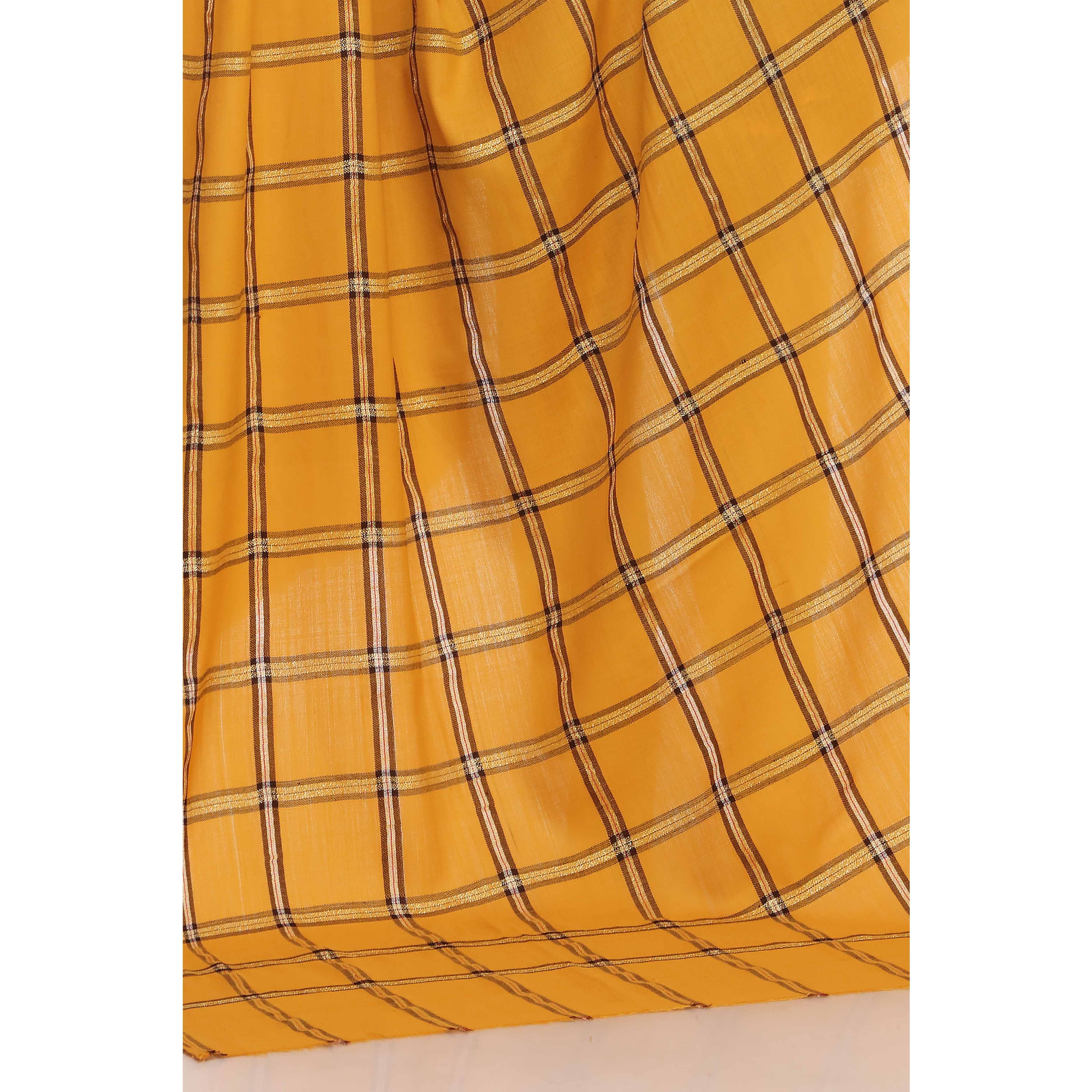 Yellow Checkered Shawl PW2701