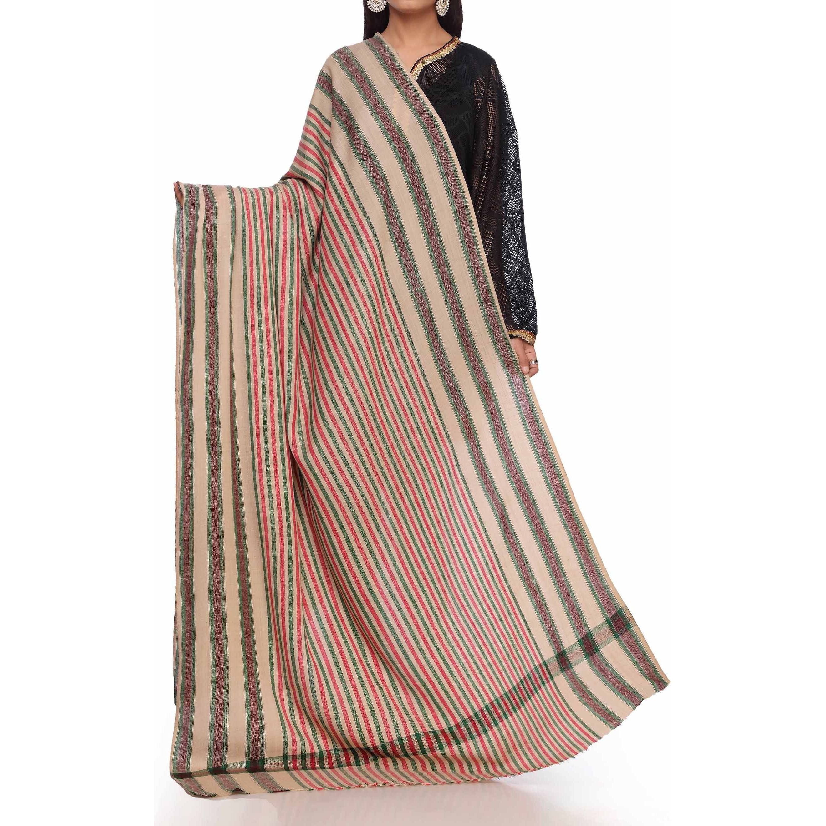 Green Indian Line Shawl PW2722