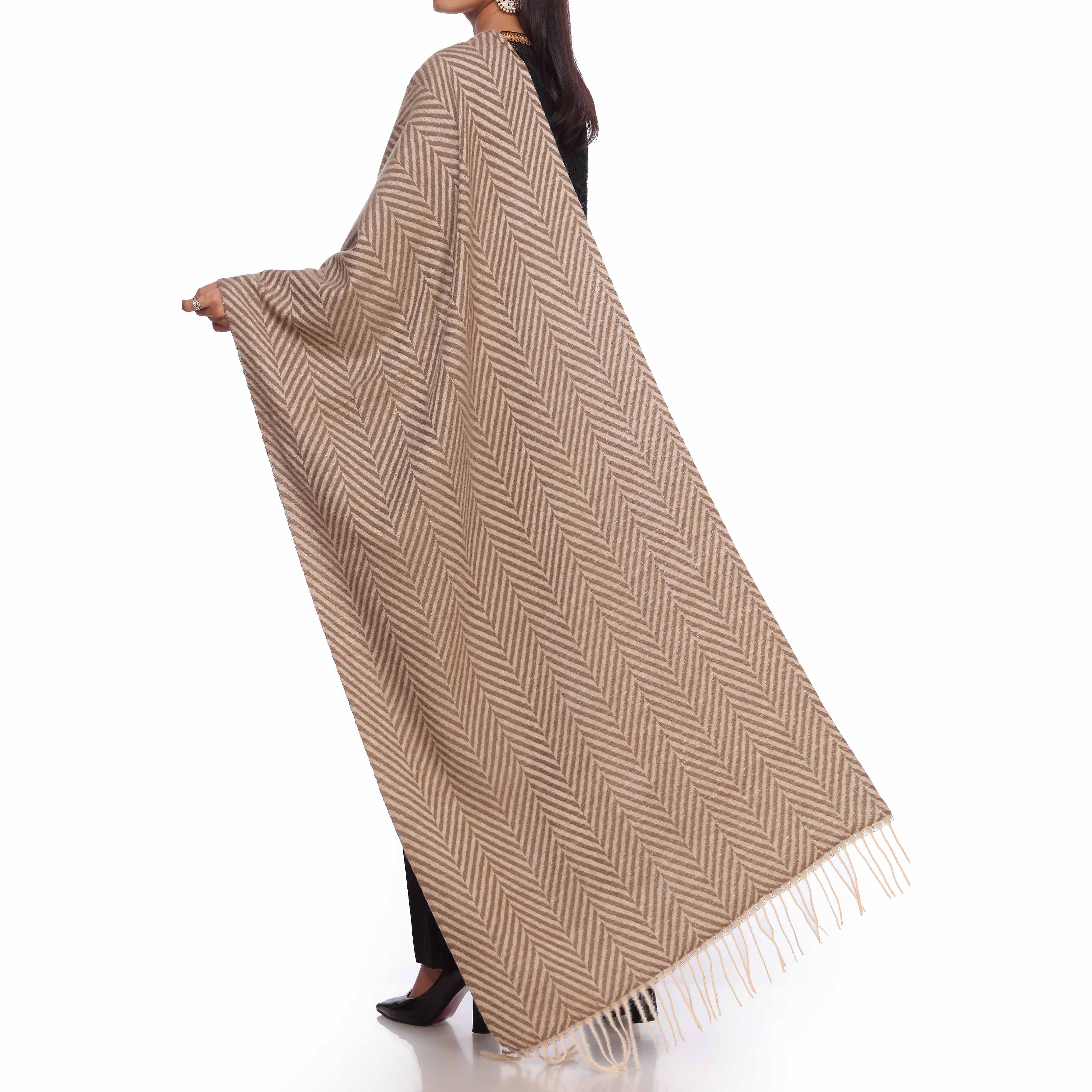 Brown Zig Zag Stole PW2733