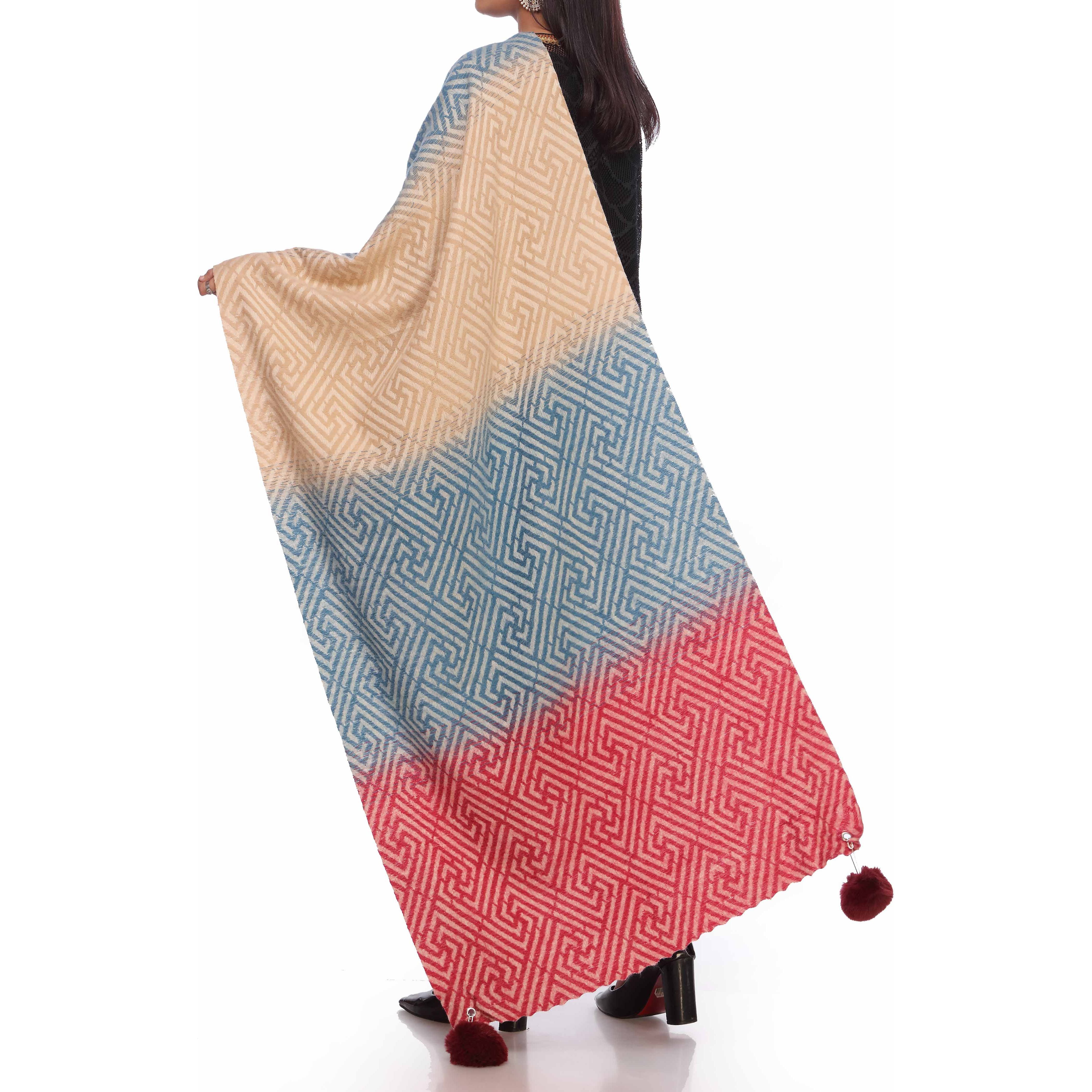 Blue Two Tone Shawl PW2734