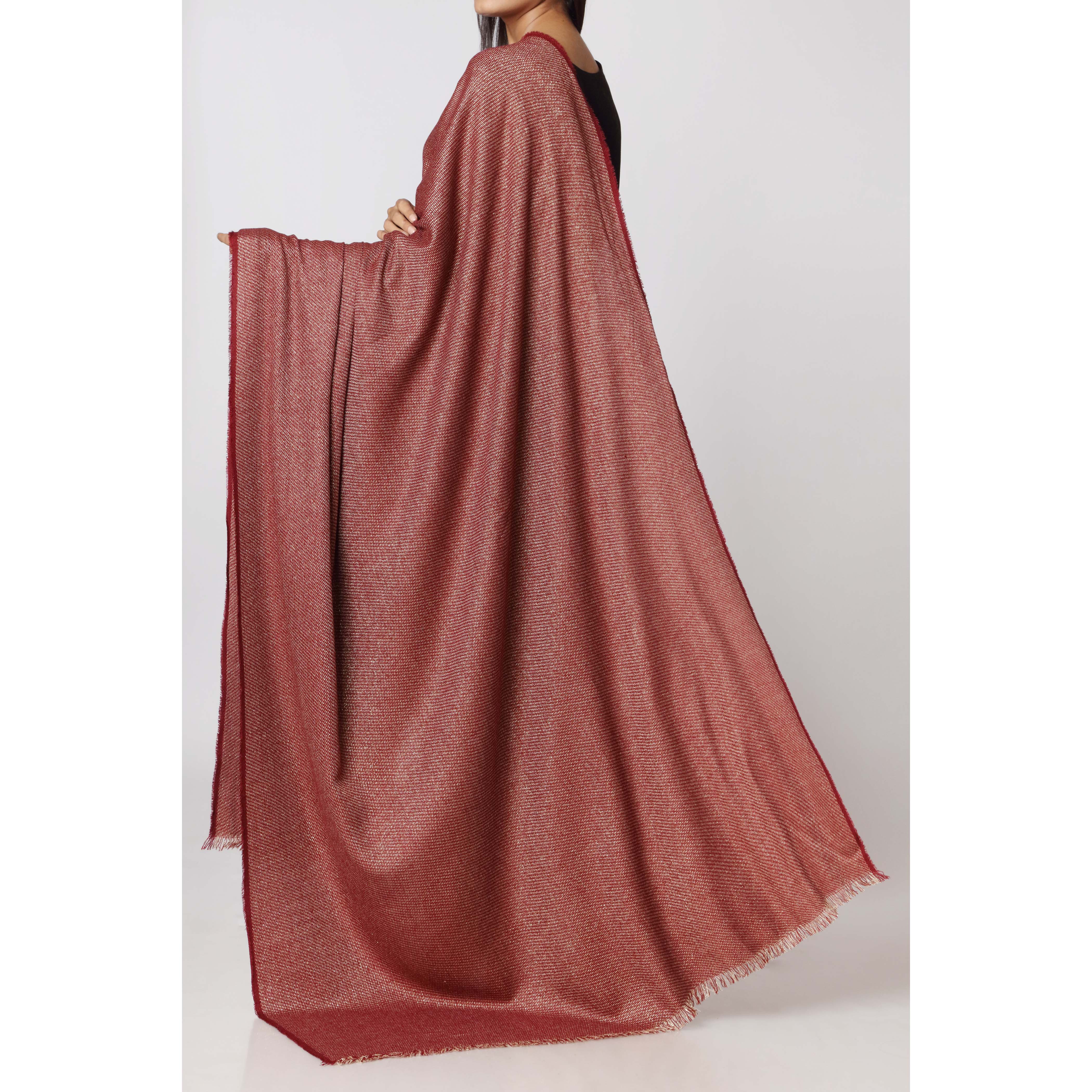 Maroon Two Tone Shawl PW2742