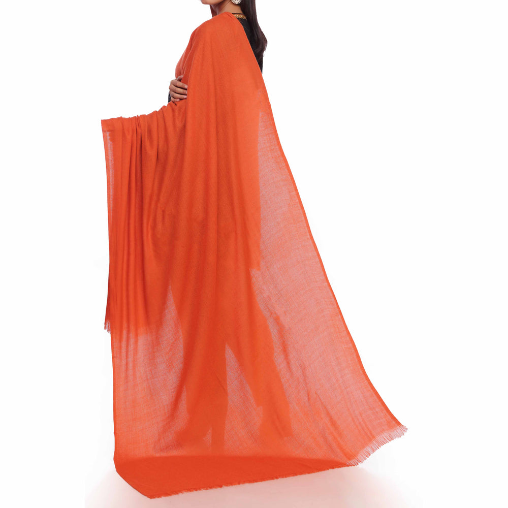 Orange Softer Plain Pashmina Shawl PW2757