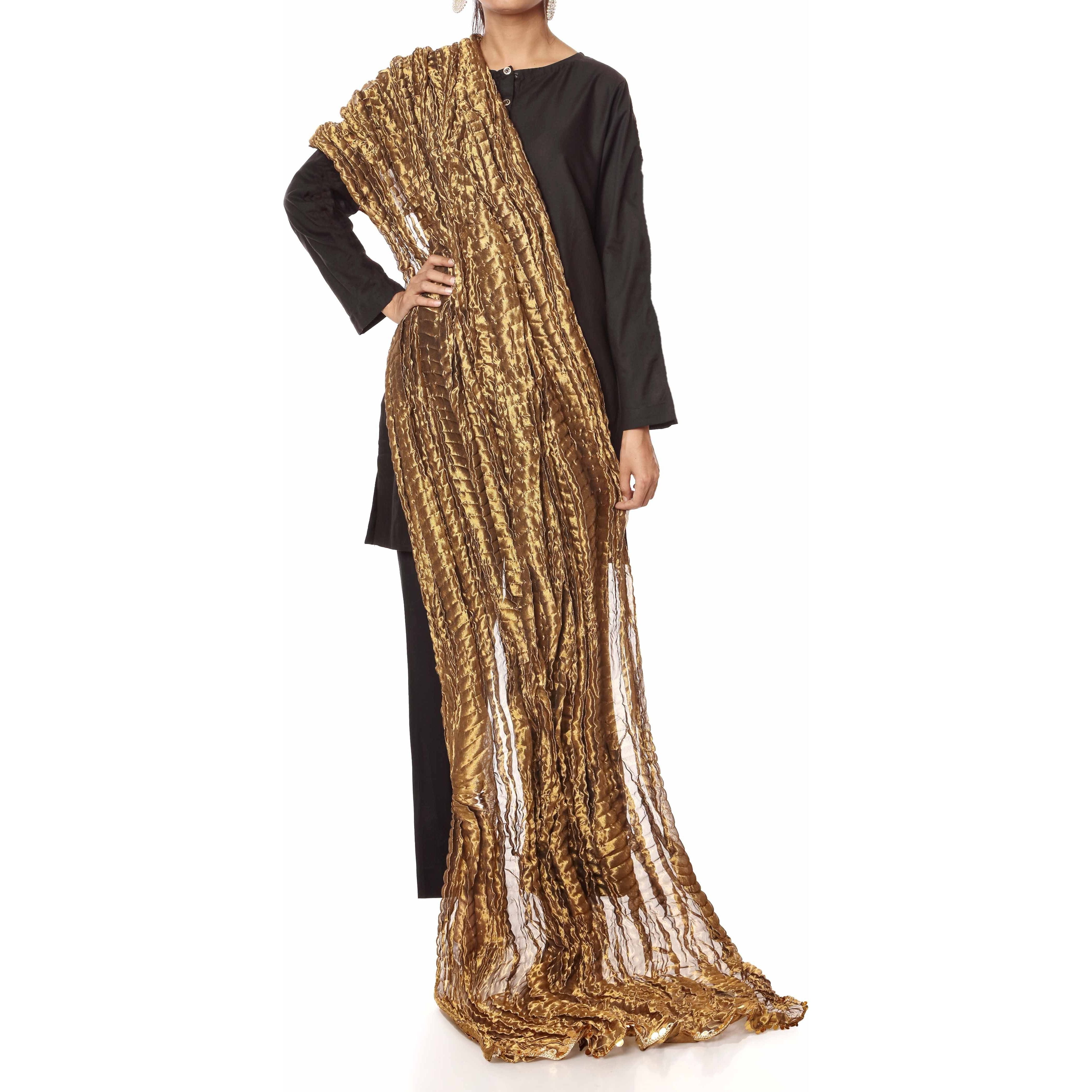 Copper Dyed Crush Tissue Dupatta PW2766