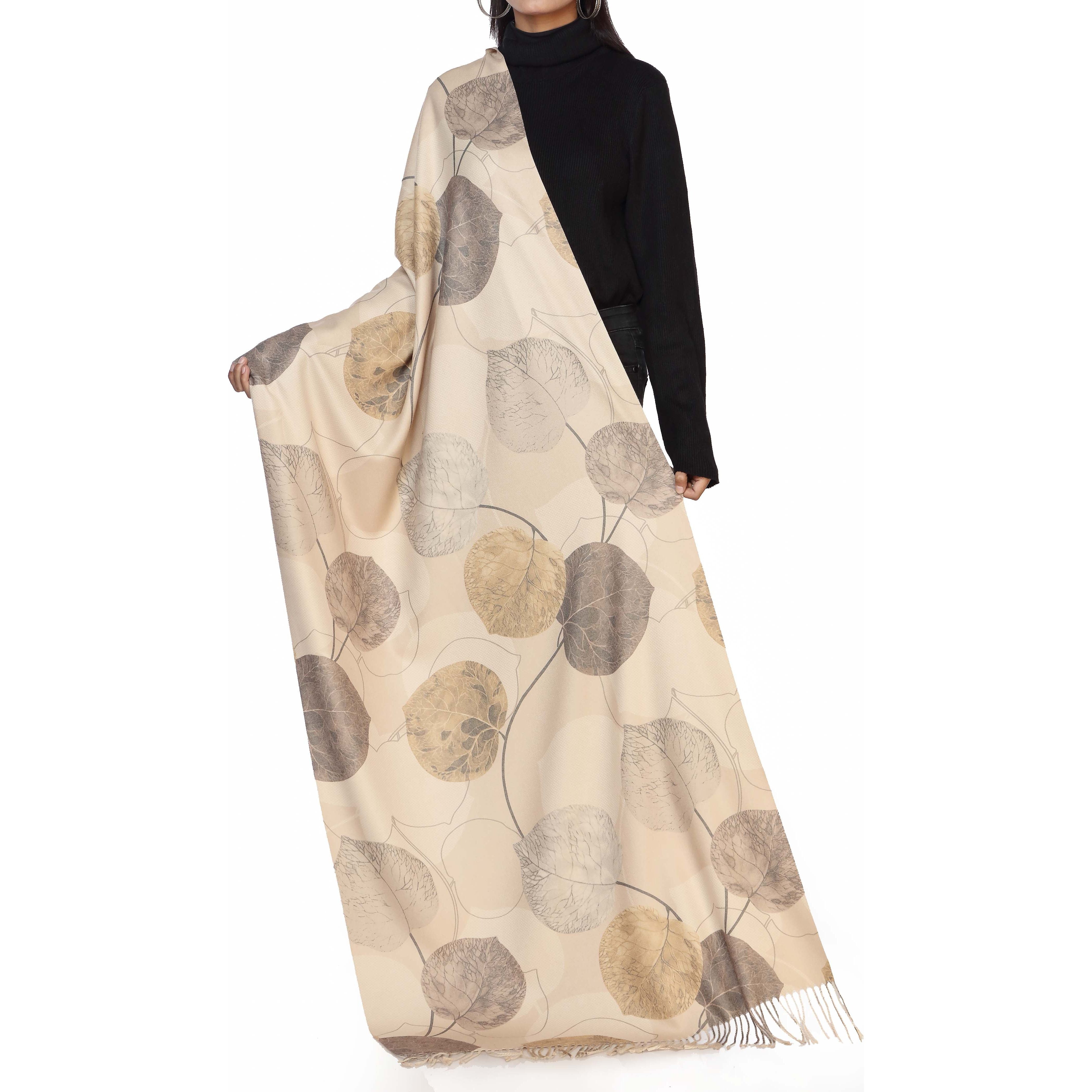 Beige Winter Stole PW2774