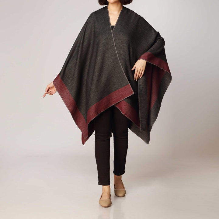 Maroon Cape Shawl PW2821