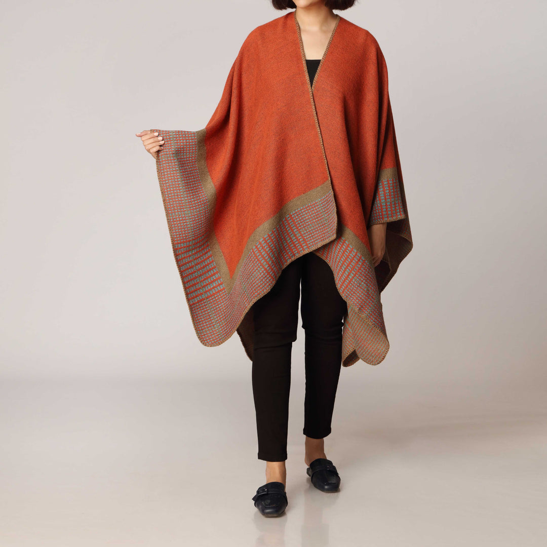 Orange Cape Shawl PW2822