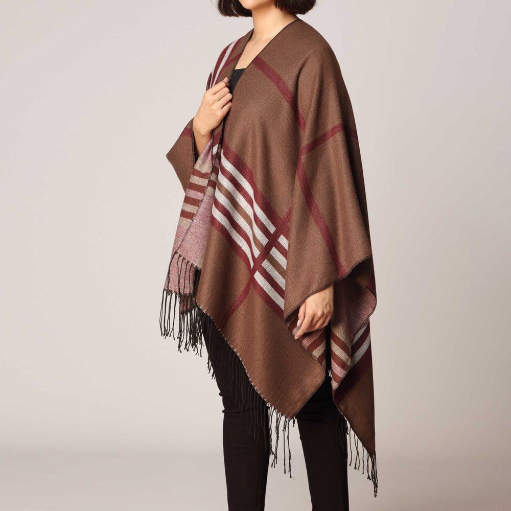 Coffee Cape Shawl PW2823