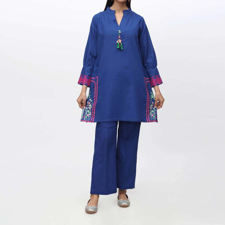 2PC- Embroidered Khaddar Shirt & Trouser PW3047