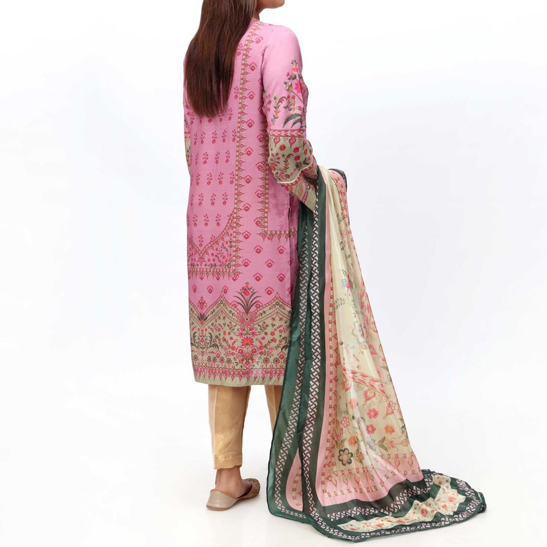 2PC- Embroidered Raw Silk Suit PW3062