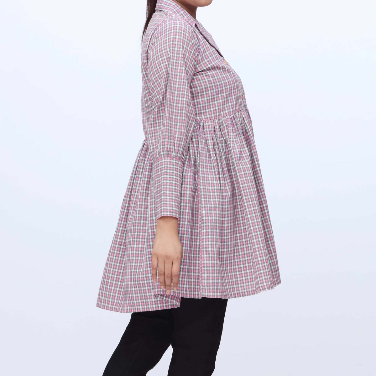 1PC-Flannel Checkered Top PW3086