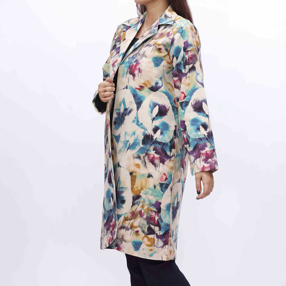1PC- Printed Flannel Coat  PW3181