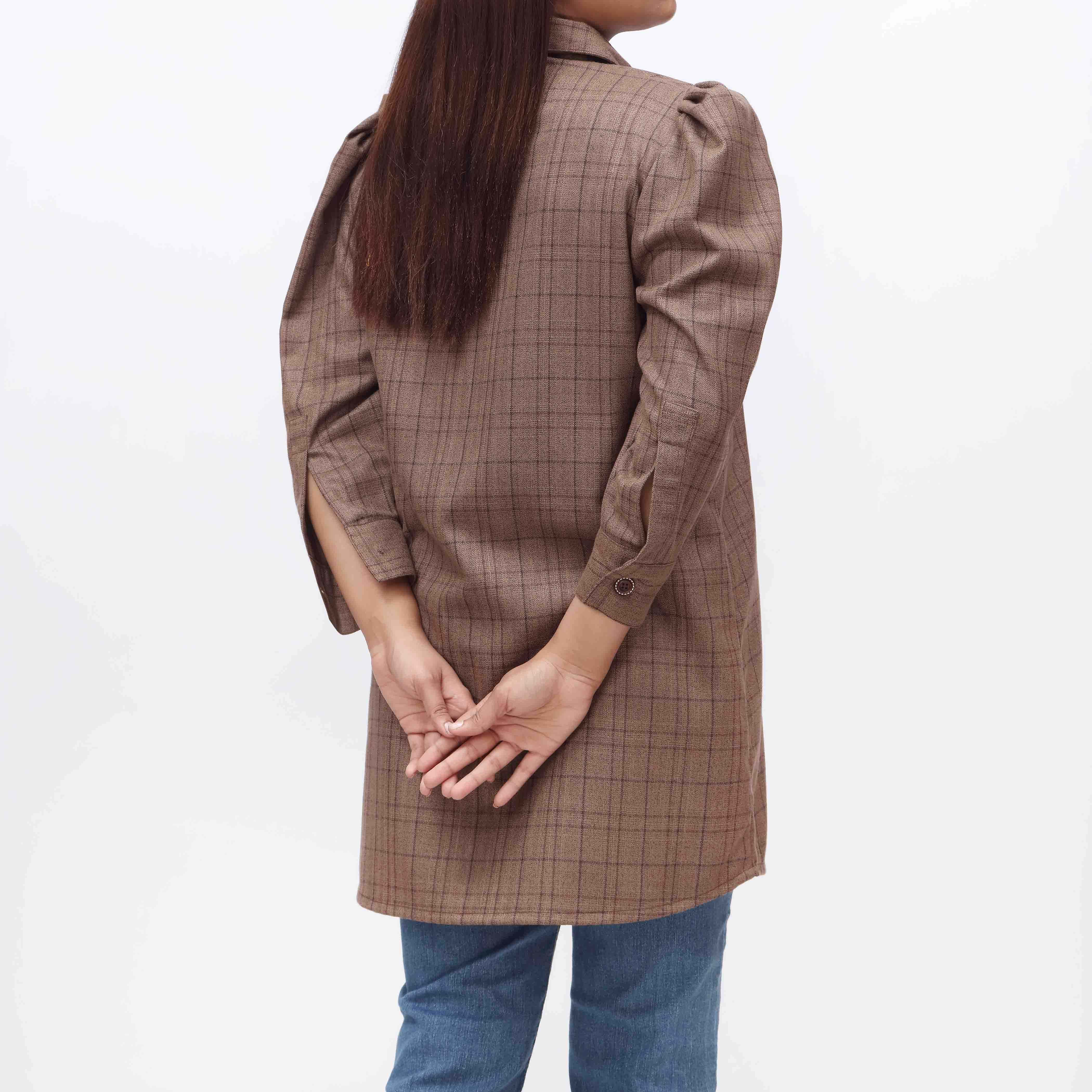 1PC- Flannel Checkered Top PW3264