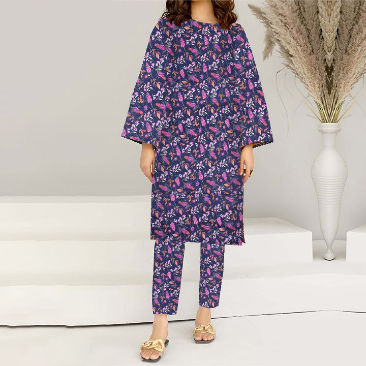 2PC- Digital Printed Cambric Suit PW3454