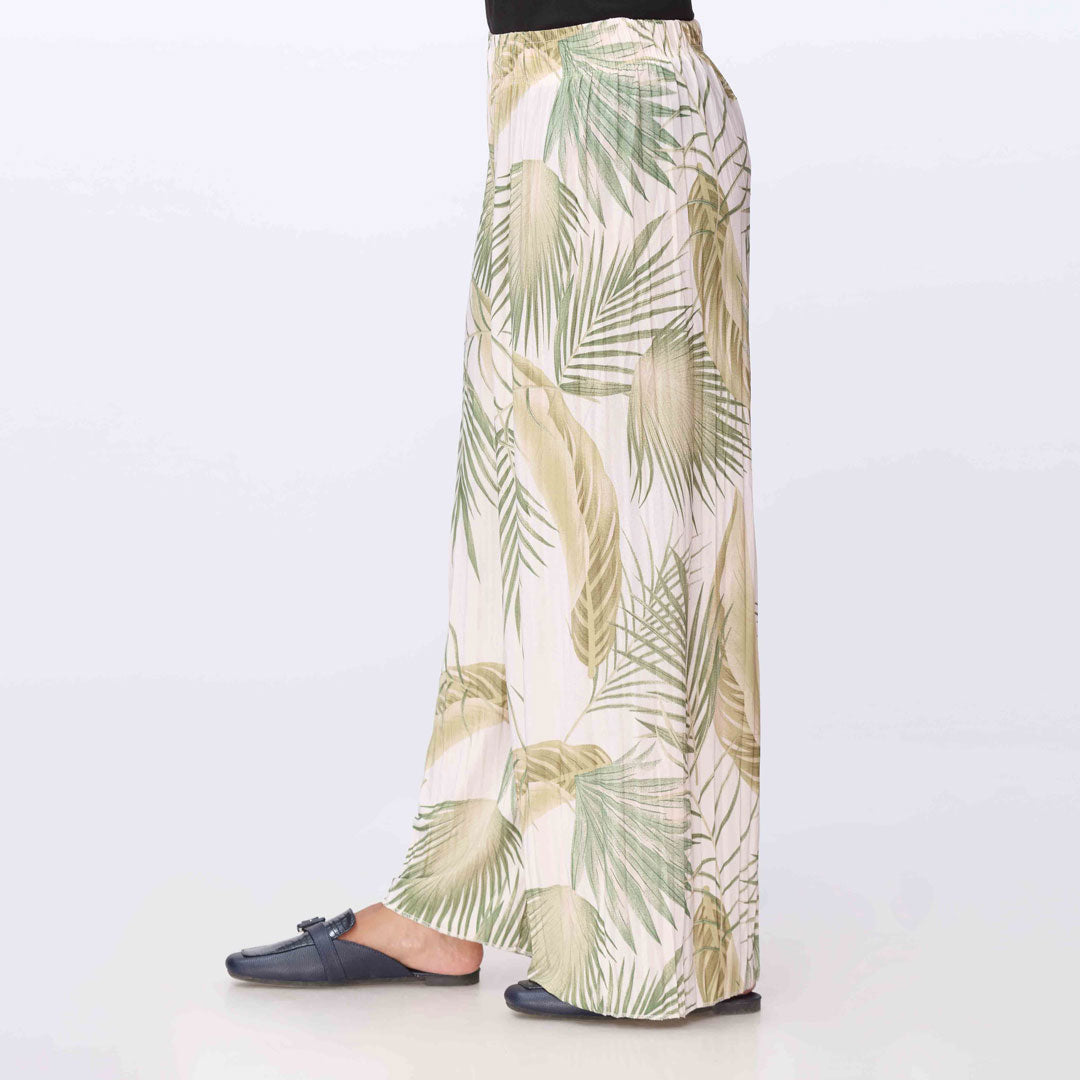 White Printed jersey Straight Trouser PW3568