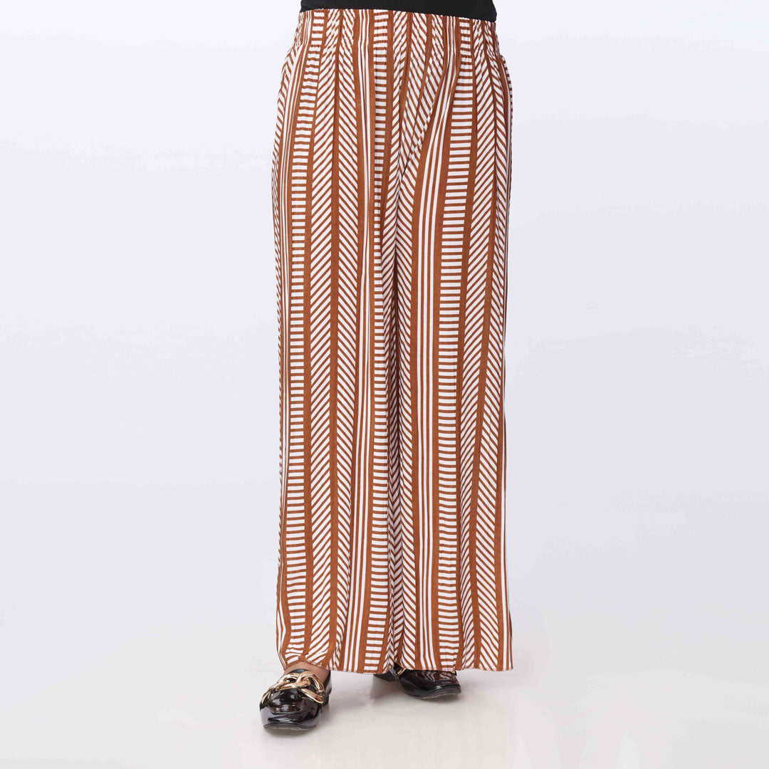 Brown Printed jersey Straight Trouser PW3569