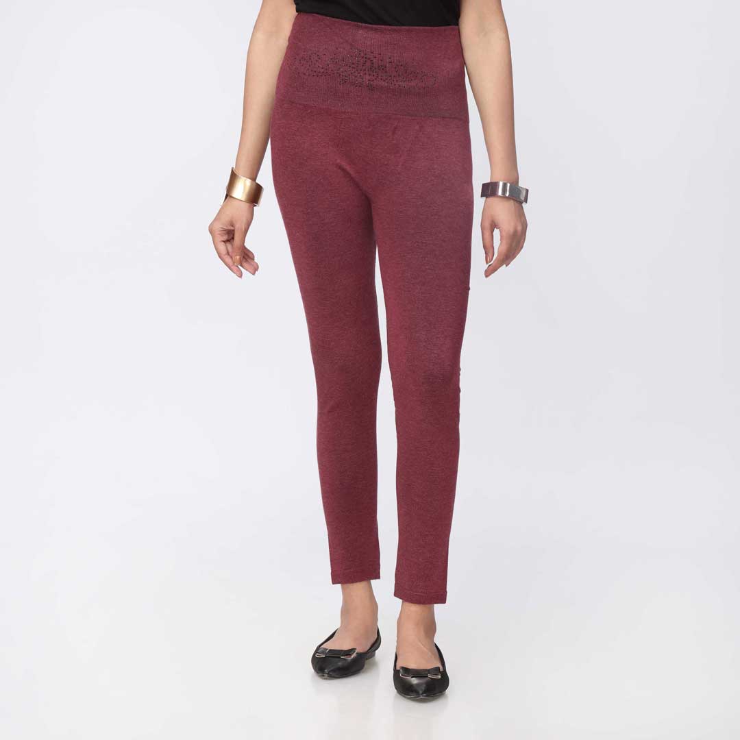 Maroon Diamante Tights PW3585