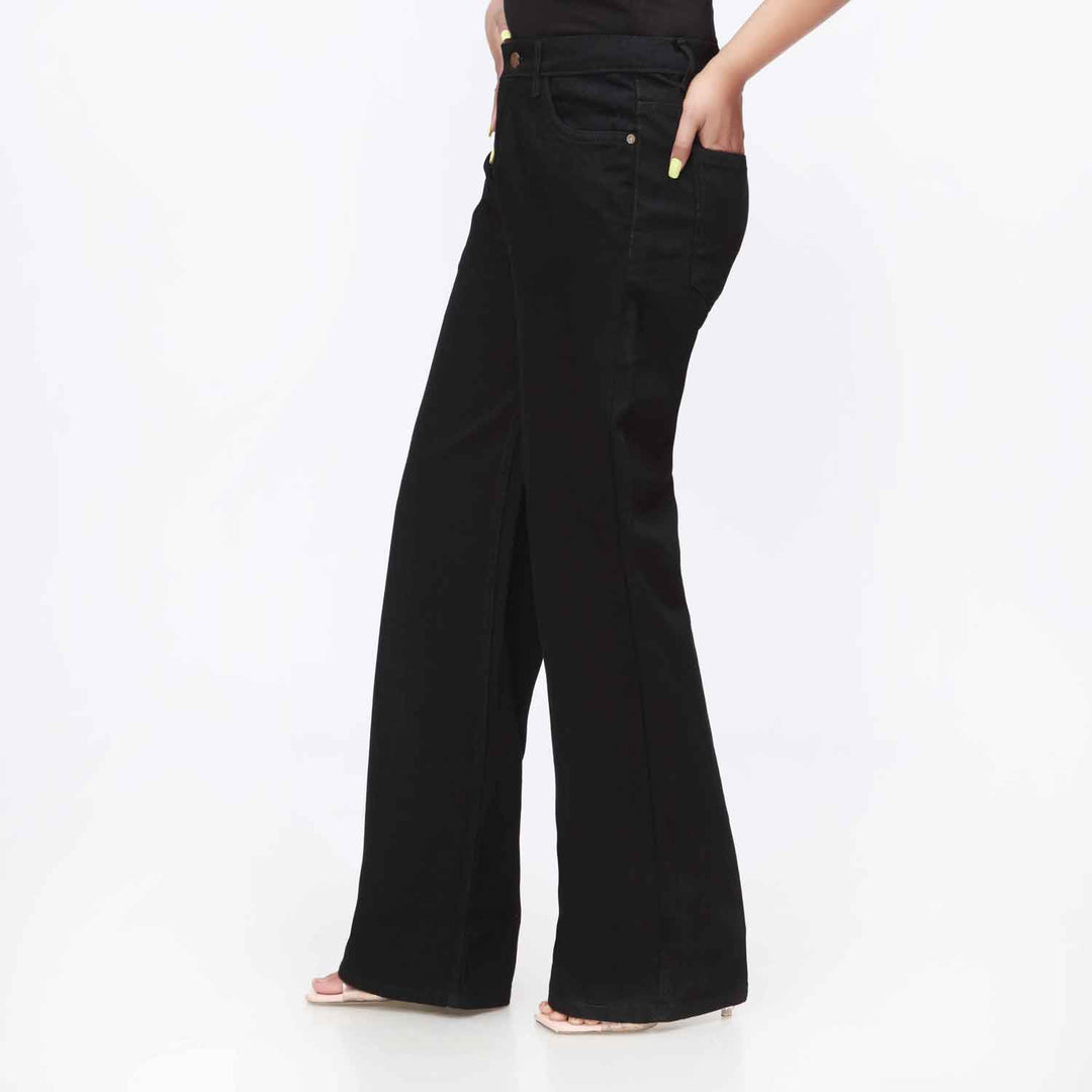 Black Flapper Fit Denim Pant PW3616