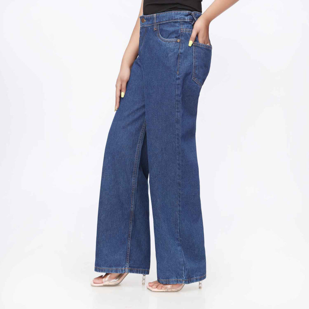 Blue Flapper Fit Denim Pant PW3616