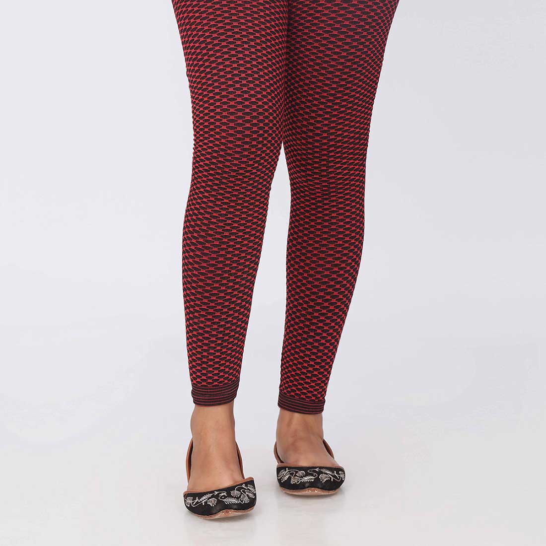 Maroon Two Tone Jersey Tights PW3634