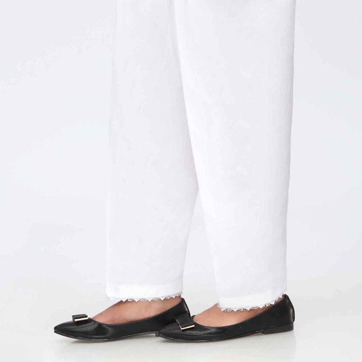 White Cambric Laced Shalwar PW3643